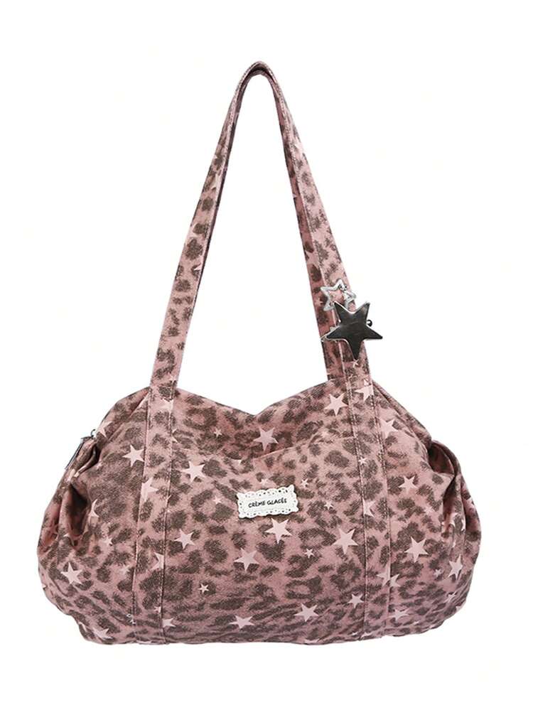 Large Capacity Tote Bag, Solid Color Nylon Shoulder Bag, Women's Casual Travel Handbag - Multicolor - View 6