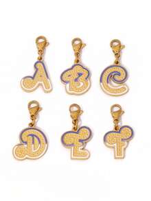 1pc Stainless Steel Enamel Initial Letter Pendant With Lobster Clasp 18K Gold Plated Letter Charms For DIY Jewelry Making Accessories - Pendant - View 5