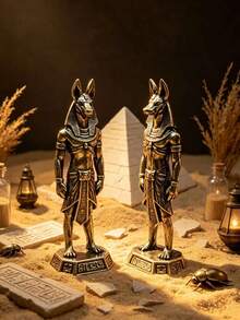 Patung Miniatur Anubis Mesir Kuno dari Kuningan, Patung Dewa Serigala dari Tembaga dengan Tampilan Usang, Dekorasi Meja Mitologi Eksotis, Kerajinan Ruang Belajar, Aksesori Pemandangan Mikro Meja Pasir, Hadiah Kreatif Gaya Eksotis untuk Meja Kantor, Pola Alas Timbul 3D, Cocok untuk Ruang Pelarian (Escape Room), Kafe, Dekorasi Rumah - 1PC - View 5