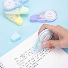 DELI 71459 Student Homework Correction Tape, Integrated Design, Easy To Use, Durable Tape, Strong Coverage, Smooth Roller - Green,Cyan,Yellow,Purple,Blue - View 1