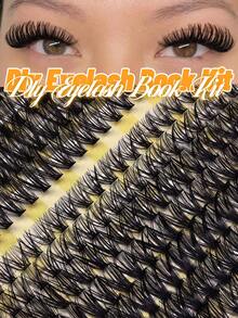 320 Clusters D Curl Segmented False Eyelashes, 30D+40D Mixed Pack, Faux Mink Hair False Eyelashes, 8-16mm Mixed Length, Create Natural Charming Cat Eye Makeup, Reusable, Suitable For Beginners, Suitable For Daily, Party, Halloween And Christmas. Back To School - D - View 2