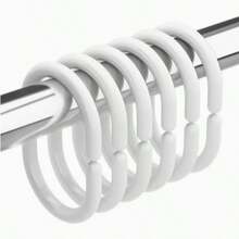 12-Pack Shower Curtain Hook Rings, Plastic Shower Curtain Rings, Bathroom Shower Curtain Rod Hooks, Home Bathroom Decor, Bathroom Accessories - Multicolor - View 2
