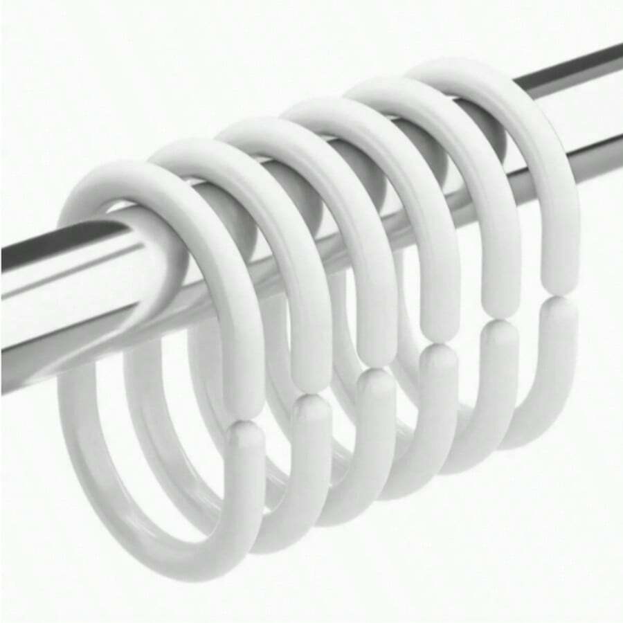 12-Pack Shower Curtain Hook Rings, Plastic Shower Curtain Rings, Bathroom Shower Curtain Rod Hooks, Home Bathroom Decor, Bathroom Accessories