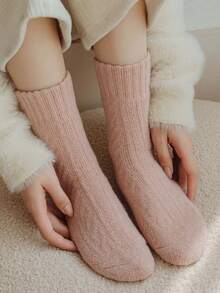 Women's Autumn/Winter Mid-Calf Thick Terry Towel Socks, Casual Sports Socks - Multicolor - View 4