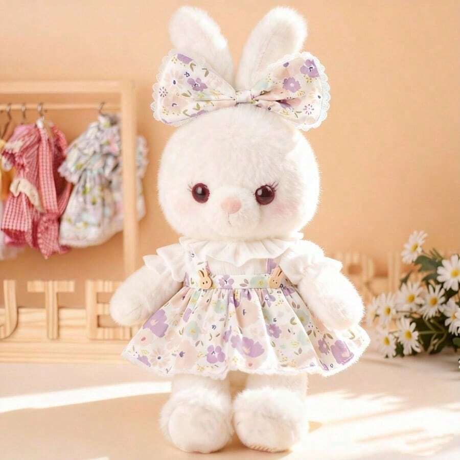 CuteKawaii Plush Doll Clothes Single Piece, Teddy Bear Rabbit Plush Doll Set, Lace Ruffle Skirt Doll Clothing Accessories, Plush Doll Doll Dress-Up Outfit, Suitable For Bear Doll, Rabbit Doll, Plush Rabbit - Multi-color - Doll Clothes - View 1