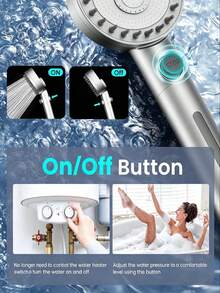 Luxury Filtered Showerhead, Handheld High Pressure Shower Head With 8-Layer Mineral Filter, Skin Care & Hair Care, 2 Spray Settings, Sleek Modern Design, Perfect For Home Bathroom, Dorm, Pet Bathing - Universal Fit - Handheld - View 7