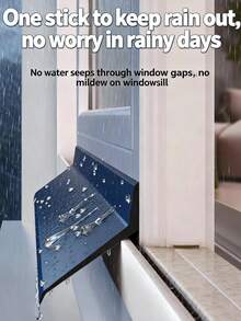 1pc Window Rain Deflector, Window Waterproof Cover, Balcony Window Waterproof Barrier, Sliding Window Waterproof And Windproof Device (Anti-Rain Splash) - Black - View 2