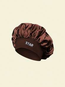 1Pc "STAR" Letter Satin Summer Sleeping Cap, Head Scarf, Lightweight Hair Care Cap, Print Satin Sleep Wide Elastic Band Silky Hair - Multicolor - View 22