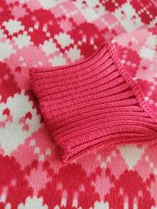 enmi bear Children's Thermal-Lined Pullover Sweater, Stylish Autumn/Winter Knit Top For Young Girl - Pink - View 4
