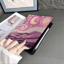 1pc Starry Sky Oil Painting Tablet Protective Case With Pen Slot, Compatible With IPad 10th Gen Smart Case/Air 13(M3 2025)/Air 11/11(A16 2025), Compatible With OPPO Pad, Compatible With Huawei MatePad, Compatible With Vivo Pad, Compatible With Honor Pad, Compatible With Xiaoxin Pad - Multicolor - View 8