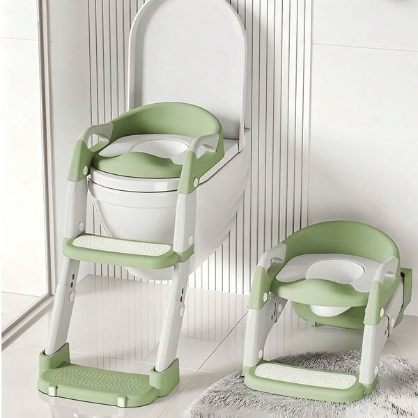 Luminpool Children's Toilet Seat With Steps, 2-In-1 Toilet Step Stool For Toddlers, Soft, Non-Slip Seat Cover With Splash Guard And Built-In Footstool