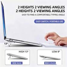 1 Pair Adjustable Keyboard Stand, Universal For Keyboard And Laptop. Multi-Purpose: Keyboard Height Increase And Laptop Cooling. Essential For Students Back To School And Business Travel. Lightweight And Compact, Space-Saving, 2-Level Adjustable. - Multicolor - View 3