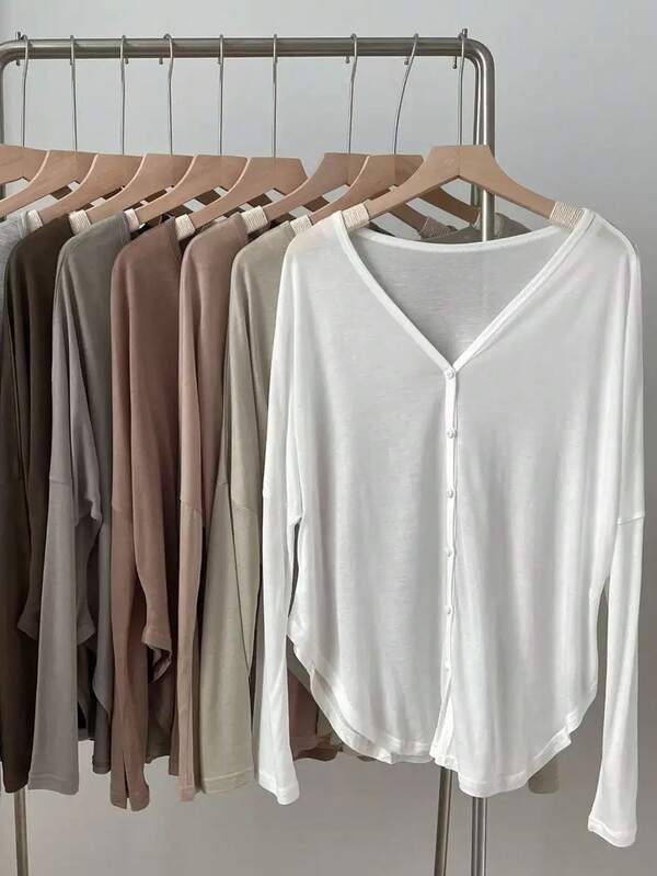 1pc Women's Summer New Lightweight Semi-Sheer Loose Fit Asymmetrical Long Sleeve Cardigan, Sun Protection And Slimming Design