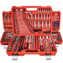115/46pcs Wrench Socket And Ratchet Wrench Set, With Metric Sockets And Extension Bars, For Automotive Repair And Home Use, Includes Storage Box - Multicolor - View 1