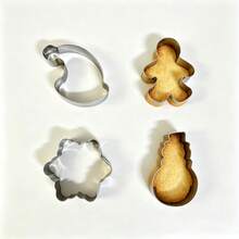 Weihnachtskeksausstecher Set, Edelstahl Metall Ausstecher, Lebkuchenmann, Schneemann, Schneeflocke, Weihnachtsmütze Formen, geeignet für Feiertagsgebrauch, Edelstahl Keksausstecher Set, geeignet für Winterfeiertagsbacken - Übersicht 6