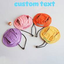 Customized Embroidered Name Cat Bucket Hat, Adjustable Pet Sun Hat, Personalized Dog & Cat Universal Bucket Hat, Customized Pet Lover Gift - Multicolor - View 1