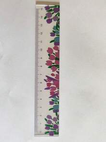 1/2/4pcsTransparent Flower Ruler, 5.91 Inches 15cm Acrylic Ruler With Centimeter Scale, Student Supplies And Business Office! Back-To-School And Office Measuring Tools, Suitable For Valentine's Day, Birthday Gifts, Party Favors, Crafting And Drawin - Multiple Styles - View 5