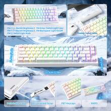 ATTACK SHARK X68HE 60% Layout Magnetic Switch RT Gaming Keyboard, 8000Hz Polling Rate, 0.125ms Latency, Programmable NKRO, Top Mount Structure, HiFi Typing Sound, PBT Keycaps, RGB Backlit, Wired Ergonomic Keyboard For Windows Mac, FPS & RTS Games - View 11