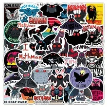 50Pcs Mothman Stickers Scrapbook Aesthetic Stickers Funny Horror Stickers Decorations Mothman Merch Dirt Bike Stickers Vinyl Waterproof Stickers For Water Bottle,Computer,Laptop,Phone,Luggage,Notebook,Fridge - Multicolor - View 7