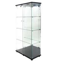 Caluself Glass Display Cases, Double-Door, Four-Multi-Layer Transparent Glass Cabinets, Suitable For Displaying Products, Black - 1PC - View 7