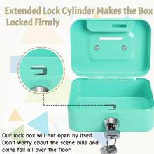 Lockable Steel Cash Box With Coin Slot And 2 Keys, Portable Metal Money Storage Box, Creative Adult Piggy Bank, Securely Store Coins, Bills, Tickets And Small Valuables, Multiple Colors Available, Suitable For Home, School And Shop Mystery Box - Multicolor - View 6