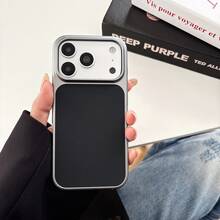 Minimalist Black Magnetic Heat Dissipation PC Phone Case, Honeycomb Breathable Design, Anti-Drop Protective Cover Suitable For IPhone 17 15 14 16 Pro Max Models - Black - View 1