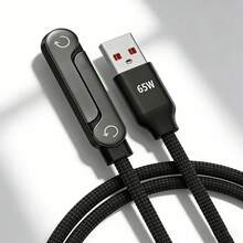 快速充電支架數據線 USB/Type C 轉 Type C/Type C，相容 iPhone 2 合 1 可折疊手機支架，內置可折疊支架 + 彎曲設計，充電時可玩遊戲/觀看且不擋手，相容 iPhone 17 Pro Max/17 Pro/17/Air/16/15/14/13/12/11/S25/S24/S23/S22/S21/S20 系列 - 黑色 - 查看 9