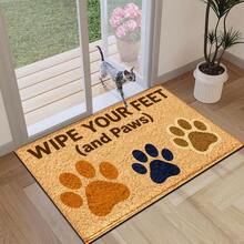 Alfombra larga con estampado de huellas de patas, alfombra de piso para el hogar, felpudo de entrada, alfombra de entrada interior, alfombra de dormitorio junto a la cama, alfombra de cocina, pasillo de cocina, adecuada para sala de estar, lavandería, baño - Multicolor - Ver 6