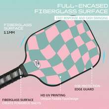 VINSGUIR Pickleball Racket- - Pink Green - View 2