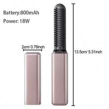 Wireless Bangs Comb USB Rechargeable Mini Straightening Hair Brush Heated Hair Comb Unisex Styling Straightening Brush Best Gift For Girls Battery: 800mAh - Multicolor - View 11