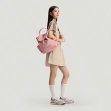 Adidas PEARLBEADS BP Practical Flap Top Handheld Sports Backpack 14.6" Cotton Small Women's Pink KW1271 - Pink - View 1