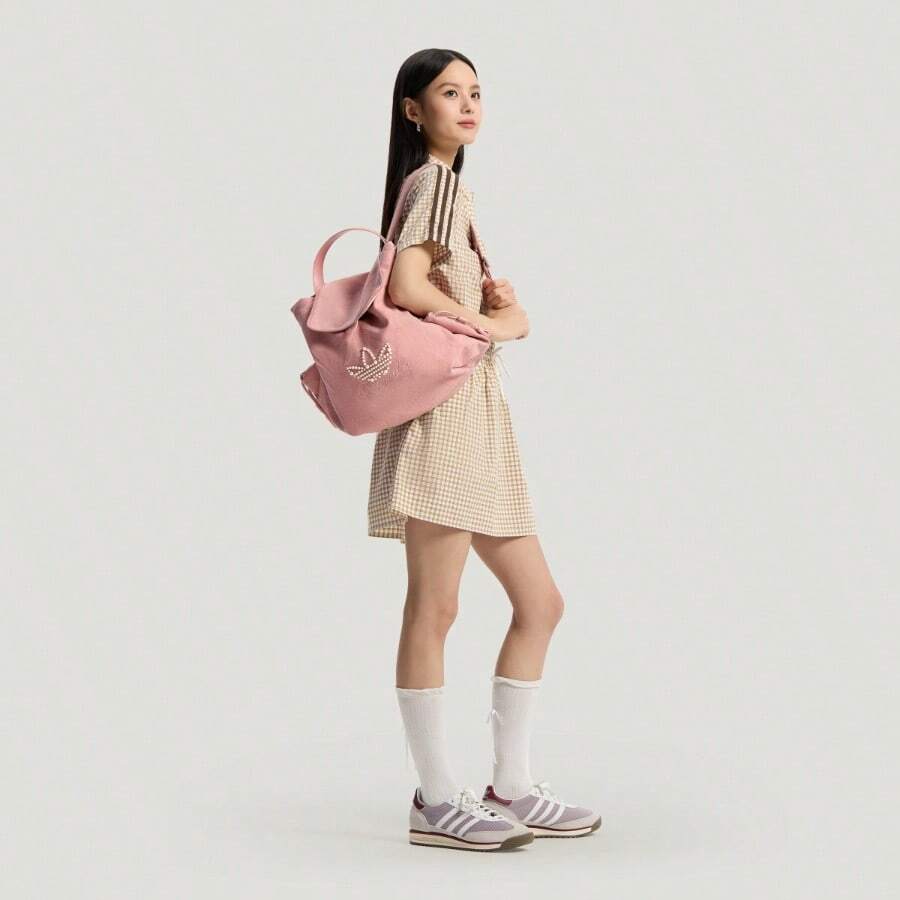 Adidas PEARLBEADS BP Practical Flap Top Handheld Sports Backpack 14.6" Cotton Small Women's Pink KW1271 - Pink - View 1