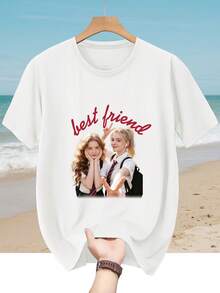 Customizable Neutral T-Shirt - Personalized Design Summer - White - View 4