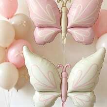 2pcs 37.01 Inch Oversized Pink Cream Butterfly Cartoon Butterfly Party Decoration Ins Style Butterfly - Multicolor - View 3