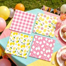 20/40/60pcs Lemon Party Napkins Summer Fruit Disposable Paper Napkins For Lemon Birthday Baby Shower Bridal Shower Wedding Party Decorations - Multicolor - View 3