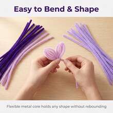 150/300 pièces Tiges de chenille dégradé violet mélangé, tiges de fleurs en chenille violet foncé douces et moelleuses pliables, bâtons d'artisanat en peluche flexibles, convient pour les bouquets de lys et de tulipes DIY, la décoration florale faite main pour la maison, les décorations de fête, les matériaux d'artisanat DIY - Multicolore - Voir 8