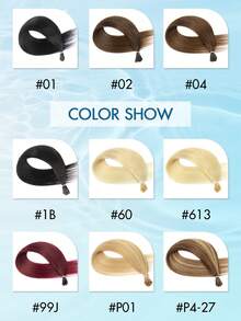 I Tip Human Hair Extensions 16-22 Inch Invisible Keratin Fusion Straight Remy Real Hair 25g/30g/50g Natural Black Blonde Highlights For Women Wedding Party Daily Wear Summer Holiday Concert Travel Beauty Accessory - Multicolor - View 9