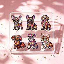 1/6 buah Pin Enamel dan Bros Anjing Kartun Warna-warni untuk Tas Ransel, Dekorasi Keren untuk Teman, Hadiah - MultiWarna - View 3