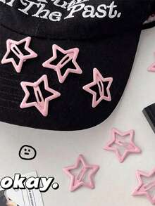 20/40 piezas de pinzas para el cabello con forma de estrella, pinzas de estrella a presión, accesorios para el cabello de metal rosa, adecuados para niñas, pinzas de garra, adornos para el cabello - Multicolor - Ver 4