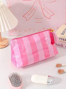 Waterproof Striped Cosmetic Bag With Tassel Large Capacity Makeup Bag Portable Wash Bag Multi-Color Travel Makeup Storage Bag For Beach & Bathroom - Multicolor - View 17
