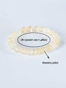 8mm Citrine Attracting Wealth Bracelet, Yellow Crystal Brings Money, Success, Prosperity And Good Luck Bracelet For Men Women Yoga Jewelry Gifts - Light Yellow - View 7