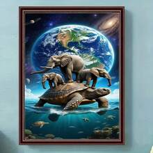 1pc - DIY Handmade 5D Diamond Painting Kit, Suitable For Adults And Beginners, Craft Supplies, Applicable For Living Room, Bedroom, Office, Wall Decor Art. - round diamond - View 3
