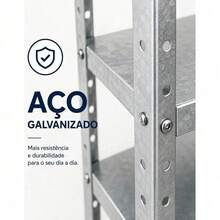 Estante Prateleira De Aço Galvanizado 6 Prateleiras180x60x28 - Visão 5