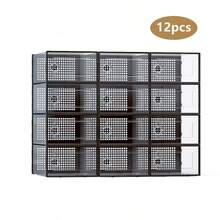 6/12/24pcs Transparent Shoe Storage Boxes, Stackable Shoe Boxes, Flip-Top Shoe Storage Containers (Adults, Women/Men), Rectangular, Organized Storage, Easy To Assemble, Dust-Proof, Foldable And Stackable, Sturdy And Durable, Space-Saving, Suitable For Entryway, Hallway, Closet, Living Room, Bedroom, Office, Dorm, Under Bed, Boot & Shoe Boxes, Summer, Graduation Season, Moving - View 12