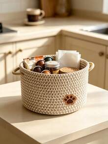 Juego de 3/1 pieza de cesta de almacenamiento tejida a mano, adecuada para sala de estar, baño, dormitorio, perfecta para almacenar suministros para mascotas, ropa, aperitivos, juguetes, cosméticos, artículos de tocador y artículos diversos, cesta de decoración del hogar estilo bohemio - Multicolor - Ver 8