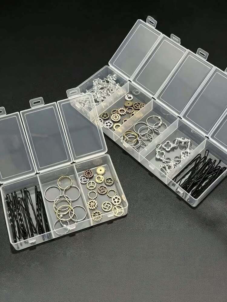 2件大號單開口3格/5格連動工具收納盒，珠寶珠飾包裝盒，分格收納盒，翻蓋分類收納盒，釣具收納盒 - 彩色 - 查看 3