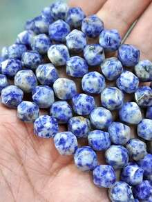 1 Strang 6/8/10mm natürliche Stein facettierte blaue Sodalith Spacer lose Perlen DIY Charms Armband Halskette für Schmuckherstellung - Verschiedenfarbig - Übersicht 6