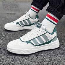 Adidas New Unisex 3-Stripe Breathable Lightweight Durable Casual Sneakers Versatile Skate Shoes - White/Green - View 2