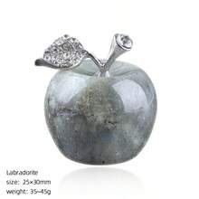 30mm Natural Stone Apple Ornament Christmas Gift Christmas Eve Desktop Decoration Crystal Agate Big Apple - Multicolor - View 6