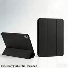 三折立式保護套，適用於 iPad 10 代保護套，A16 保護殼，霧面 TPU 軟殼防震/防摔/簡約/休閒/熱銷折疊平板保護套，適用於 iPad Air 11 保護殼，Pad 2 11 吋保護套，兼容 Honor Pad X8A 11'' /Matepad SE 11"，Matepad 保護殼，兼容 Idea Tab 11 - 經典黑 - 查看 2